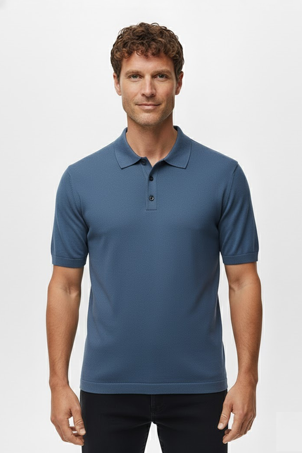 Camisa Polo Masculina em Seda Gelo Lince