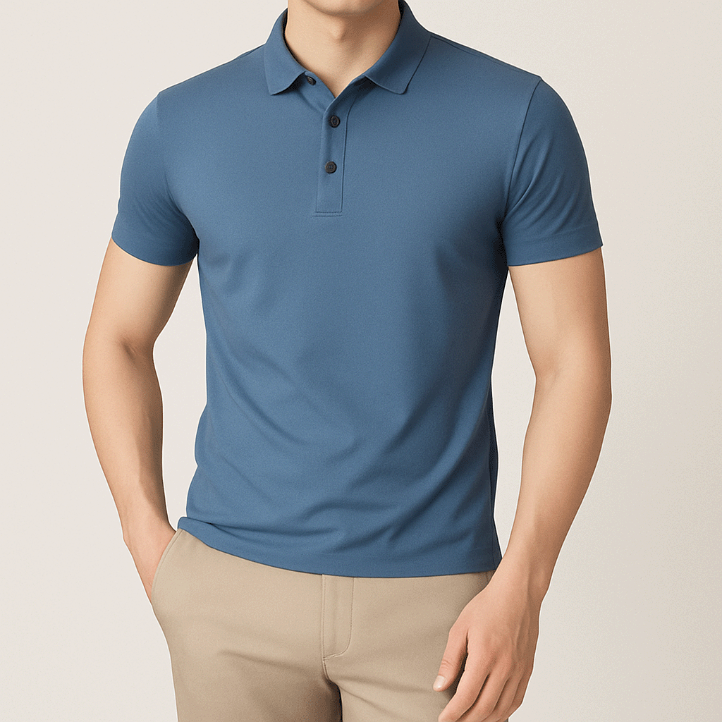 Camisa Polo Masculina em Seda Gelo Lince