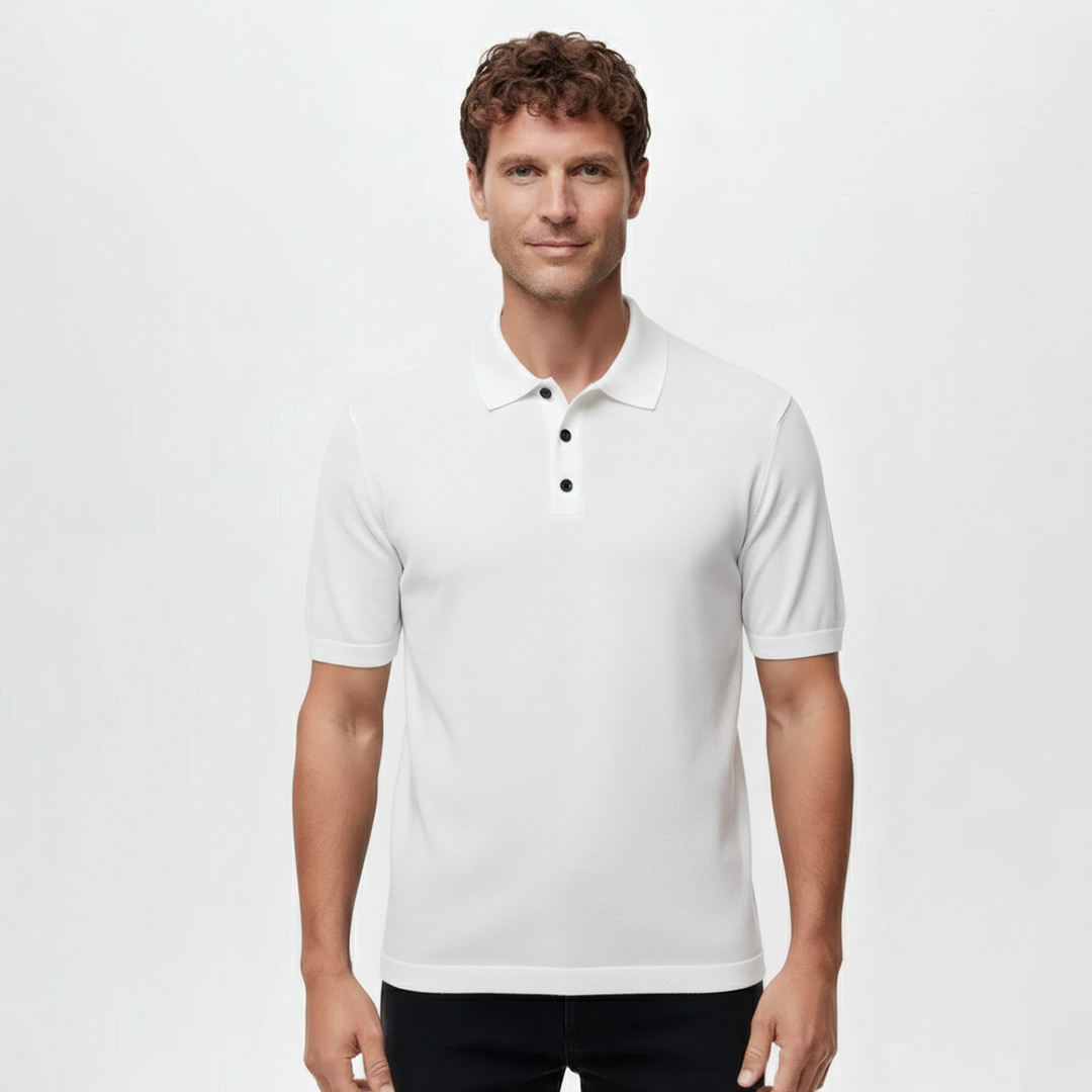 Camisa Polo Masculina em Seda Gelo Lince