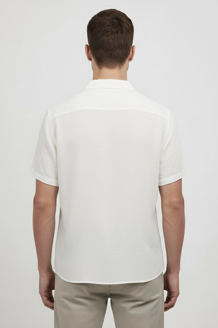 Camisa Manga Curta Lince Playa Off White