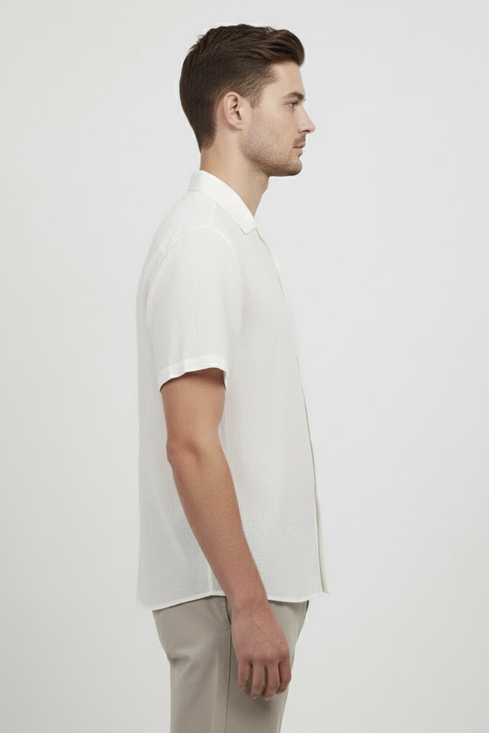 Camisa Manga Curta Lince Playa Off White