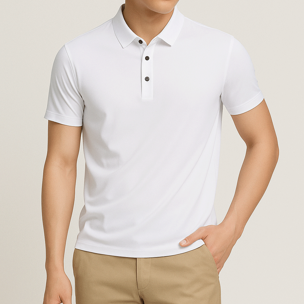 Camisa Polo Masculina em Seda Gelo Lince