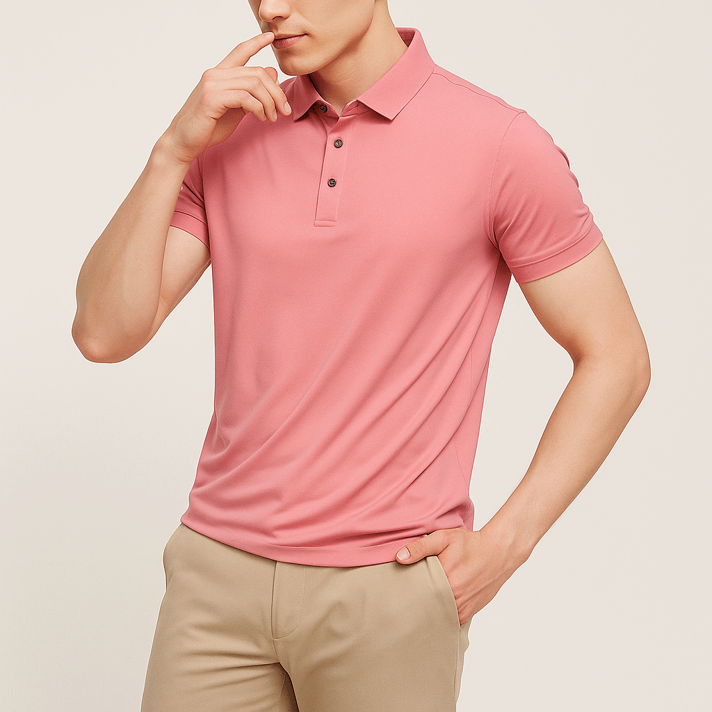 Camisa Polo Masculina em Seda Gelo Lince