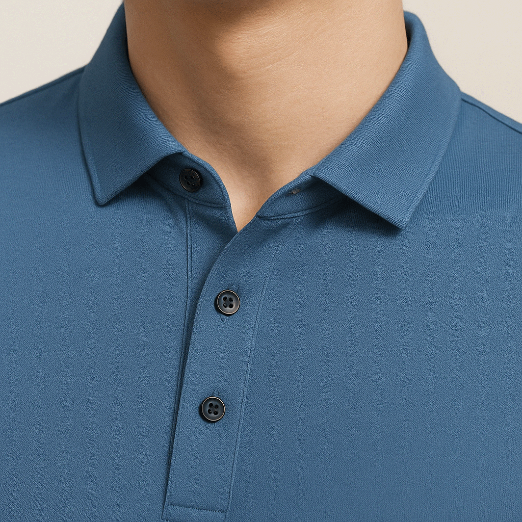 Camisa Polo Masculina em Seda Gelo Lince