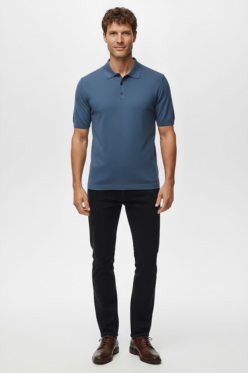 Camisa Polo Masculina em Seda Gelo Lince